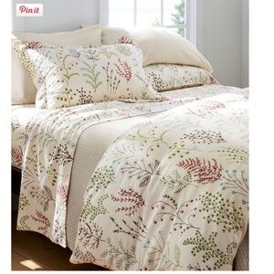 L.L. Bean Cream Floral Comforter Set